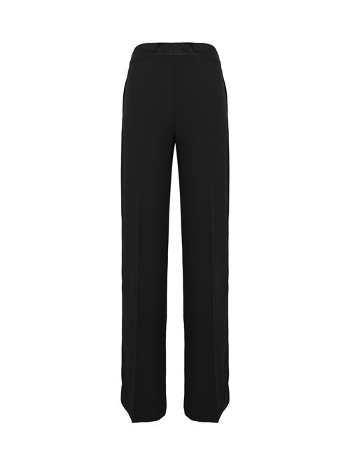 Pantalone in crepe con dettagli in raso Nero D. Exterior | 629052NERO
